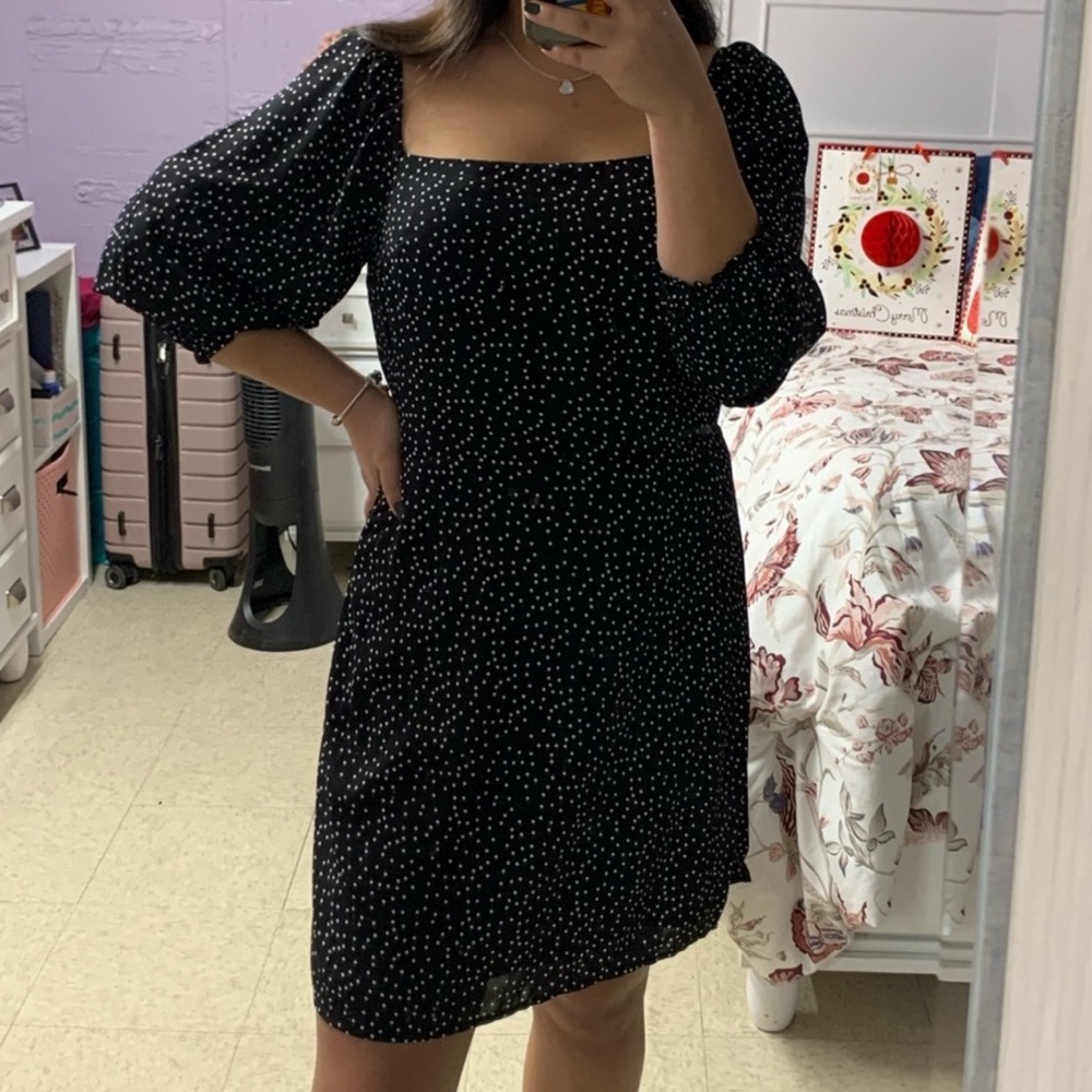Francesca’s Black Polka Dot Dress